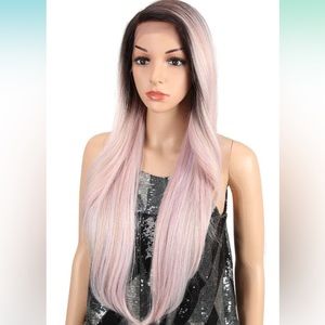 Lace front wig pastel side part wig